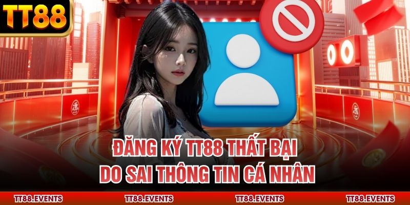 Đăng ký TT88 thất bại do sai thông tin cá nhân